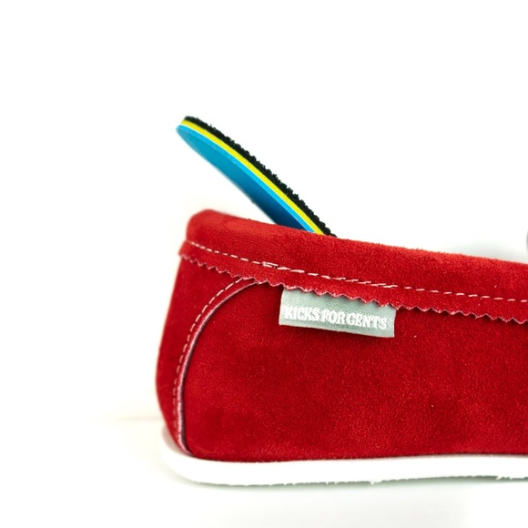 NWT KFG Moccasins - Red Suede - Made in USA - Picture 5 of 8